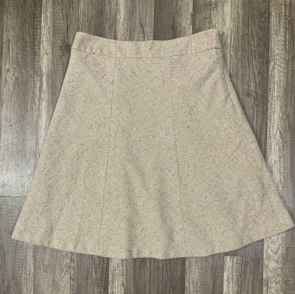 Merona sz 8 Tan & Pink Specks Wool Blend Skirt - Picture 1 of 5